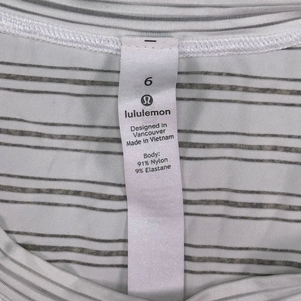 Lululemon Striped Long Sleeve Tie Side Wrap Top Womens 6 Stretch Athleisure‎